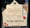 Wooden Valentine Message Plaque